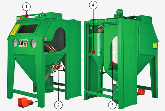 Эжеккторные абразивоструйные кабины СAB-110S, CAB-135S