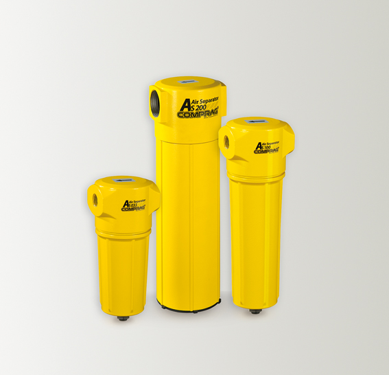 Купить в Перми Сепараторы циклонные Comprag сжатого воздуха AS производительностью 0,4-37,0 м³/мин